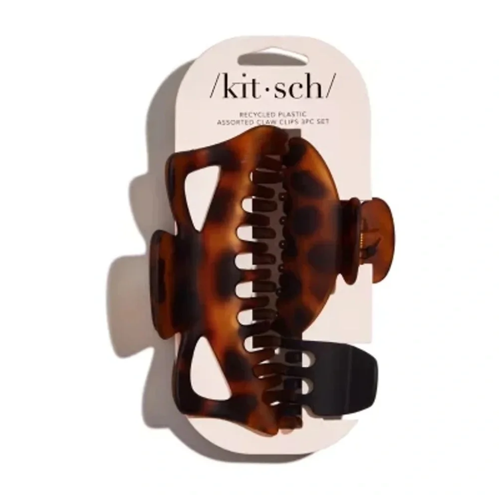 NEW 🏷️ KITSCH Tortoise-Shell XL Brown/Black LARGE Hair Claw Clip $18 - Picture 4 of 7